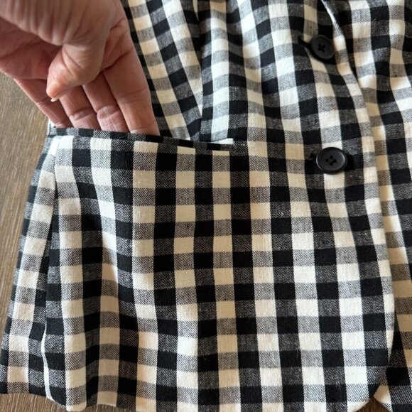 NWT Banana Republic Factory stretchable linen gingham blazer size 2 - Picture 9 of 11